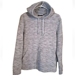 Marc Anthony Slim Fit Quilted Striped Mens Size Small Gray White Hoodie NWOT